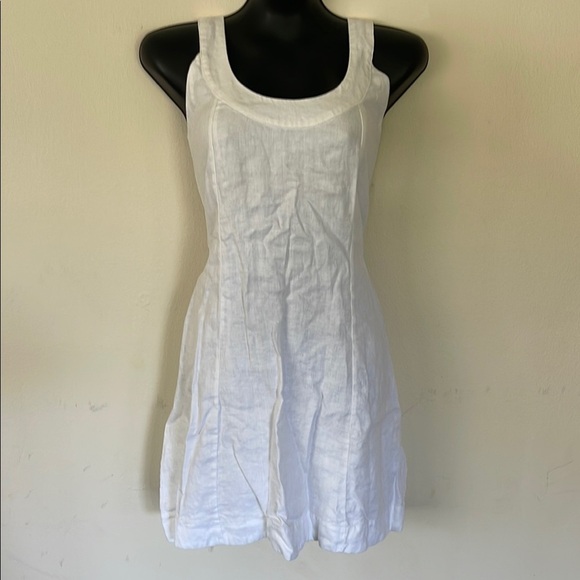Boston Proper White Linen Dress - Picture 1 of 5
